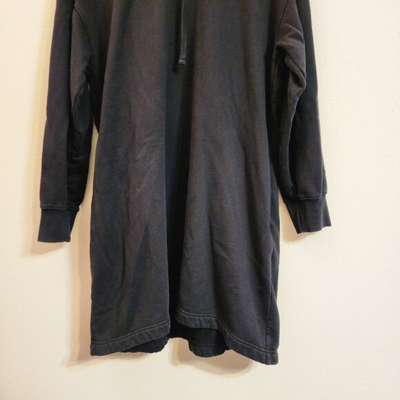 COS Hooded Sweatshirt Dress Black 100% Cotton Pocket Long Slv Women S Sporty - Picture 5 of 16